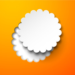 Paper white round flower note.