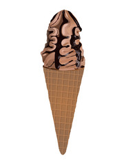 Chocolate ice cream cone