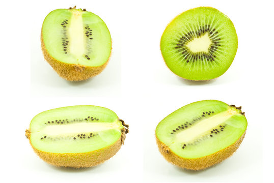 Kiwi healthy fruit isolated on the white.