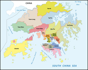 Fototapeta premium Hong Kong map