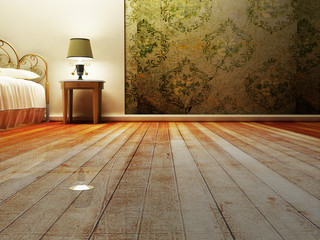 beautiful classic lamp near bed