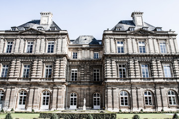 Fototapeta na wymiar The Luxembourg Palace in beautiful garden, Paris, France