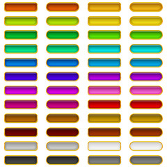 Glass buttons of various colors, set