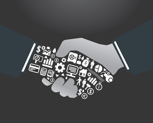 Elements are small icons Finance make in active businessman hand