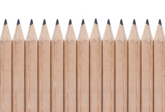 Wooden pencils isolated on white background