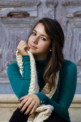 beautiful girl in a autumn seasonal setting