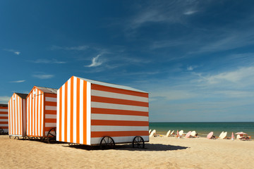 Beach cabins at the Northsea, De Panne, Belgium
