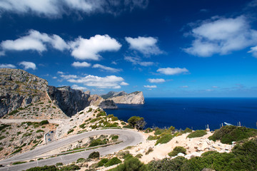 Fototapeta na wymiar Road near cape Formentor Island Spain