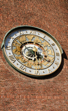 Astronomical clock on wall City Hall