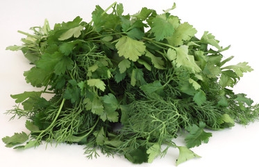 Greens parsley and fennel.