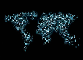 Abstract digital world map