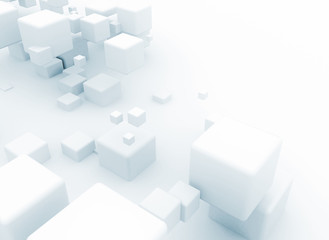 Abstract 3d white cubes