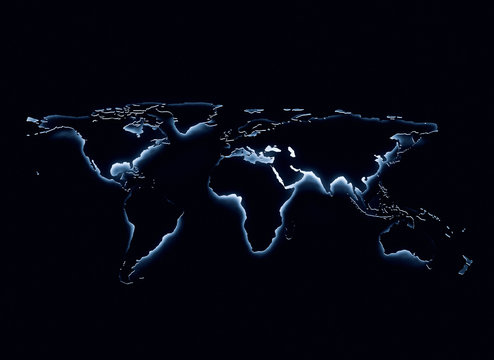 Fototapeta Mapa świata niebieski blask