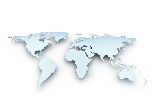 Fototapeta Metallic world map