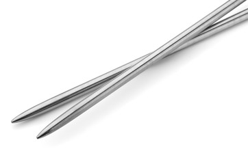 Pair of metal knitting needles