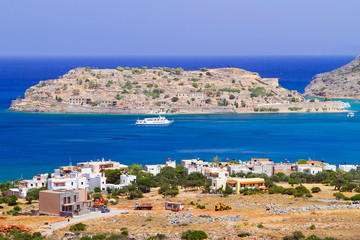 Naklejka na ściany i meble Mirabello Bay widok z wyspy Spinalonga na Krecie, Grecja