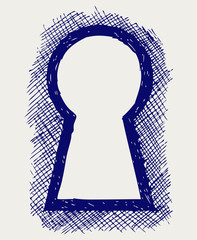 Keyhole. Doodle style