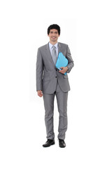 Portrait of a businessman carrying a file