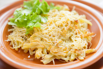 Potato pancakes with cheese
