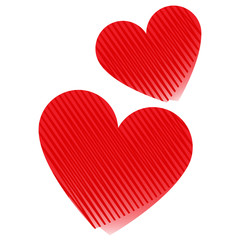 Valentine red  hearts  isolated on white background