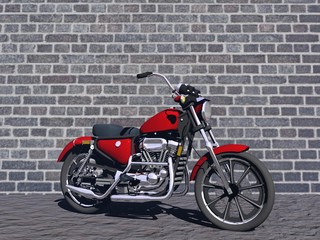 Obraz na płótnie Canvas motocykl czerwony