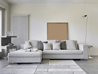 divano di tessuto nel soggiorno moderno