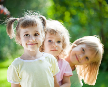 Naklejki Children playing picnic
