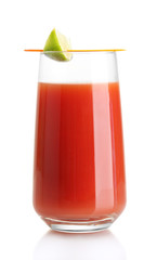 Bloody Mary cocktail isolated on white