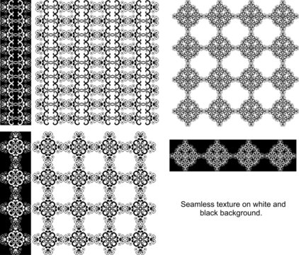 Seamless texture on black and white background