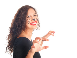 mädchen mit katze schminke