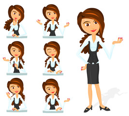 Set of a various woman poses - A