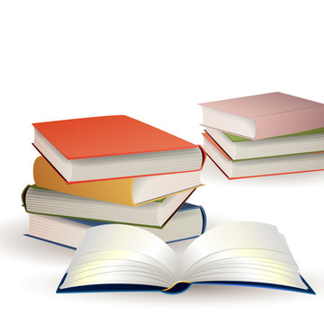 Vector Illustration of Stacked Books