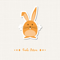 Oranger Osterhase auf Karte