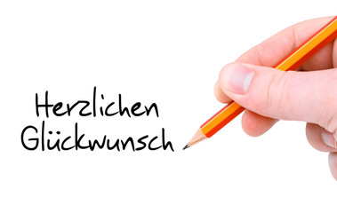 Herzlichen Glückwunsch / Handschrift