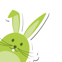 Grüner Osterhase schaut von der Seite