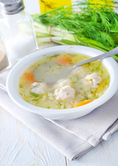 fresh soup with meat balls