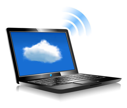 Laptop Cloud Connection wifi digital