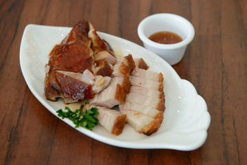 Roasted pork and duck