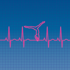 EKG gymnast heartbeat pattern