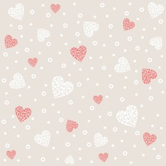 Romantic background with hearts.