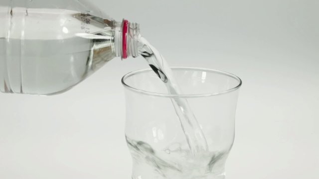 Mineral water poured