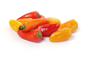 Colorful paprika on white