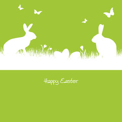 Happy Easter - green silhouette © picoStudio