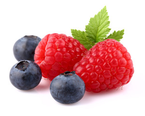 Raspberry with blueberry