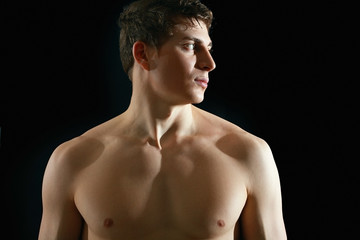 Fototapeta premium portrait of topless athletic man