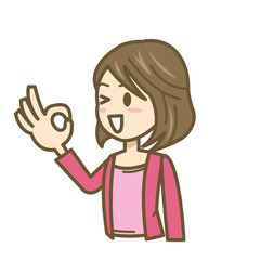 女性　イラスト　上半身　OK