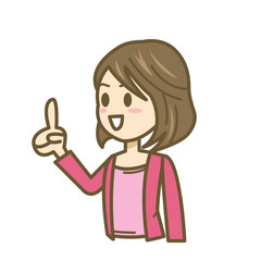 女性　イラスト　上半身　ポイント