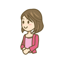 女性　イラスト　上半身　