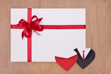 blank valentine card with black and red hearts