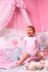 Obraz na płótnie Canvas baby in bedroom